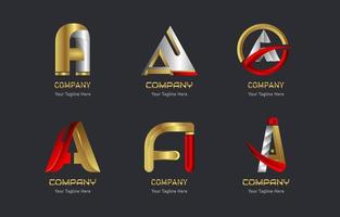 fuente 3d un concepto de logotipo vector