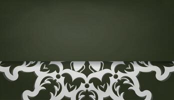 Dark green banner with abstract white pattern for logo design vector