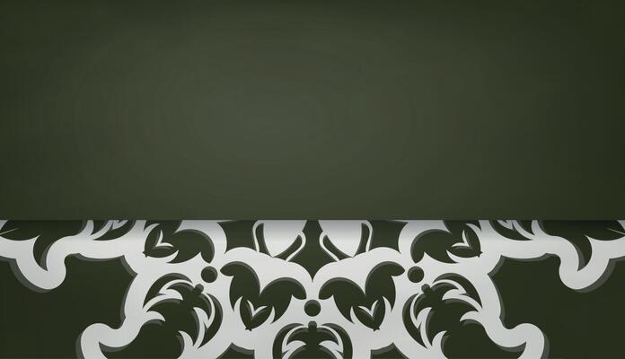 Dark green banner with abstract white pattern for logo design