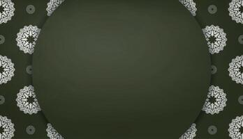Dark green background with Greek white pattern and place under your text vector