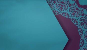 Green color brochure with luxurious purple pattern for your design. vector