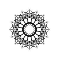 vector mandala blanco y negro aislado en blanco. elemento decorativo circular dibujado a mano vectorial.