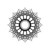 Black and white mandala vector isolated on white. Vector hand drawn circular decorative element.