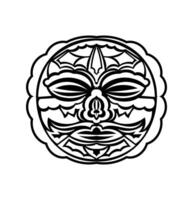 Tiki mask. Maori or polynesia pattern. Good for prints and tattoos. Isolated. Vector