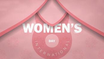 volante 8 de marzo día internacional de la mujer patrón de lujo rosa vector
