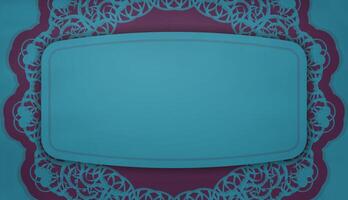 Green color brochure with abstract purple pattern for your design. vector