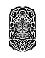 Tiki mask. Maori or polynesia pattern. Good for prints and tattoos. Isolated. Vector