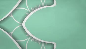 Baner mint color with abstract white pattern for design under the text vector