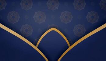 Dark blue background with greek gold pattern and place under your text vector