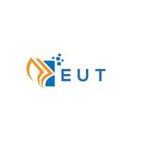 EUT credit repair accounting logo design on white background. EUT creative initials Growth graph letter logo concept. EUT business finance logo design. vector