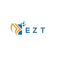 diseño de logotipo de contabilidad de reparación de crédito ezt sobre fondo blanco. ezt creative iniciales gráfico de crecimiento letra logo concepto. diseño del logotipo de finanzas empresariales ezt. vector