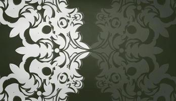 banner verde oscuro con adorno blanco abstracto para el diseño bajo su logotipo o texto vector