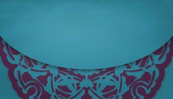banner turquesa con adorno púrpura abstracto y lugar para el texto vector