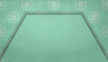 Baner in mint color with abstract white ornament and place under your text vector