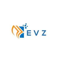 diseño de logotipo de contabilidad de reparación de crédito evz sobre fondo blanco. Concepto de logotipo de letra de gráfico de crecimiento de iniciales creativas evz. diseño del logotipo de finanzas empresariales evz. vector