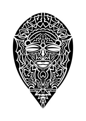 Tribal african mask vector icon.Black vector icon isolated on white background tribal african mask.