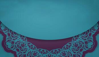 Green color card with Indian purple pattern for your brand. vector