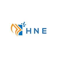 HNE credit repair accounting logo design on white background. HNE creative initials Growth graph letter logo concept. HNE business finance logo design. vector