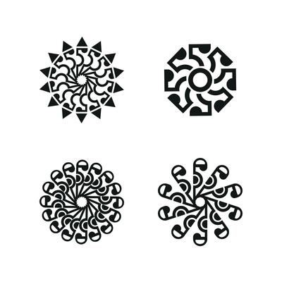 Sacred geometry design set for indie music cover or t-shirt print, psychedelic poster and flyer. Astrology esoteric religion mandala. Vector.