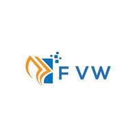 diseño de logotipo de contabilidad de reparación de crédito fvw sobre fondo blanco. fvw creative iniciales gráfico de crecimiento letra logo concepto. diseño del logotipo de finanzas empresariales fvw. vector