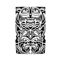 Tiki mask. Maori or polynesia pattern. Good for prints and tattoos. Isolated. Vector