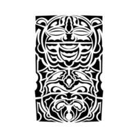 Tiki mask. Maori or polynesia pattern. Good for prints and tattoos. Isolated. Vector