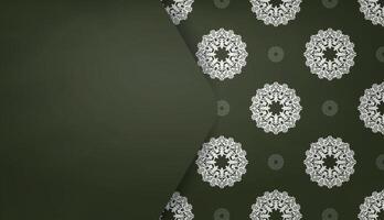 Dark green background with abstract white ornaments and place under your text vector