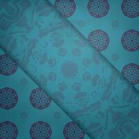 Postcard in turquoise color with a vintage purple pattern for your congratulations. vector