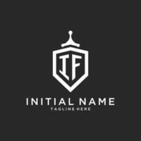 IF monogram logo initial with shield guard shape design vector