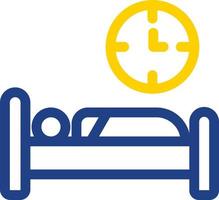 diseño de icono de vector de tiempo de cama