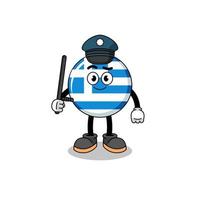 Cartoon Illustration of greece flag police vector