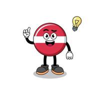 latvia flag cartoon with get an idea pose vector
