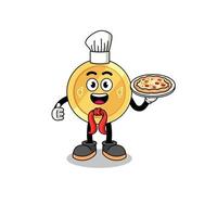 Illustration of vietnamese dong as an italian chef vector