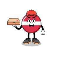 latvia flag illustration as a pizza deliveryman vector