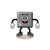 keyboard B key cartoon with surprised gesture vector