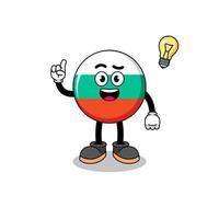 bulgaria flag cartoon with get an idea pose vector