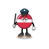 Cartoon Illustration of latvia flag police vector