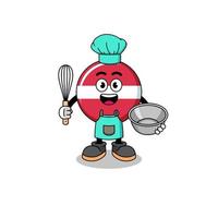 Illustration of latvia flag as a bakery chef vector