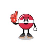 Cartoon mascot of latvia flag number 1 fans vector