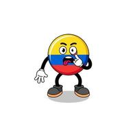 Character Illustration of colombia flag with tongue sticking out vector