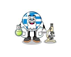 Mascot of greece flag as a scientist vector