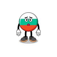 bulgaria flag cartoon illustration with sad face vector