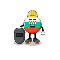 Mascot of bulgaria flag as a welder vector