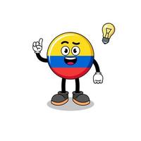 colombia flag cartoon with get an idea pose vector