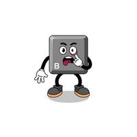 Character Illustration of keyboard B key with tongue sticking out vector