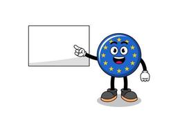 europe flag illustration doing a presentation vector