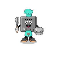 Illustration of keyboard B key as a bakery chef vector