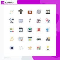 Group of 25 Modern Flat Colors Set for screen computer kit color speed Editable Vector Design Elements