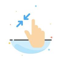 Contract Gestures Interface Pinch Touch Abstract Flat Color Icon Template vector