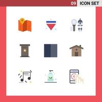 Group of 9 Flat Colors Signs and Symbols for grid podium search podia geometry Editable Vector Design Elements